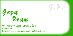 geza uram business card